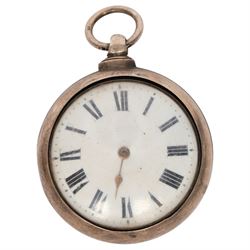 Two silver pair cased fusee lever pocket watches, one by Thomas Nurse, Lynn, case dated London 1814, the other dated London 1826