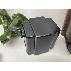 Collection of phone headsets, including GPO bakelite examples, together with other telephone parts 