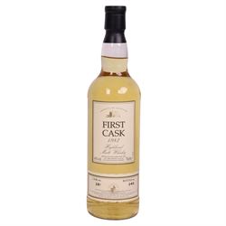 Brora, 21 year old Highland malt whisky, 70cl 46% vol,  First Cask; distilled 25th February 1982, bottled January 2003, from cask number 281, bottle number 249, with certificate 