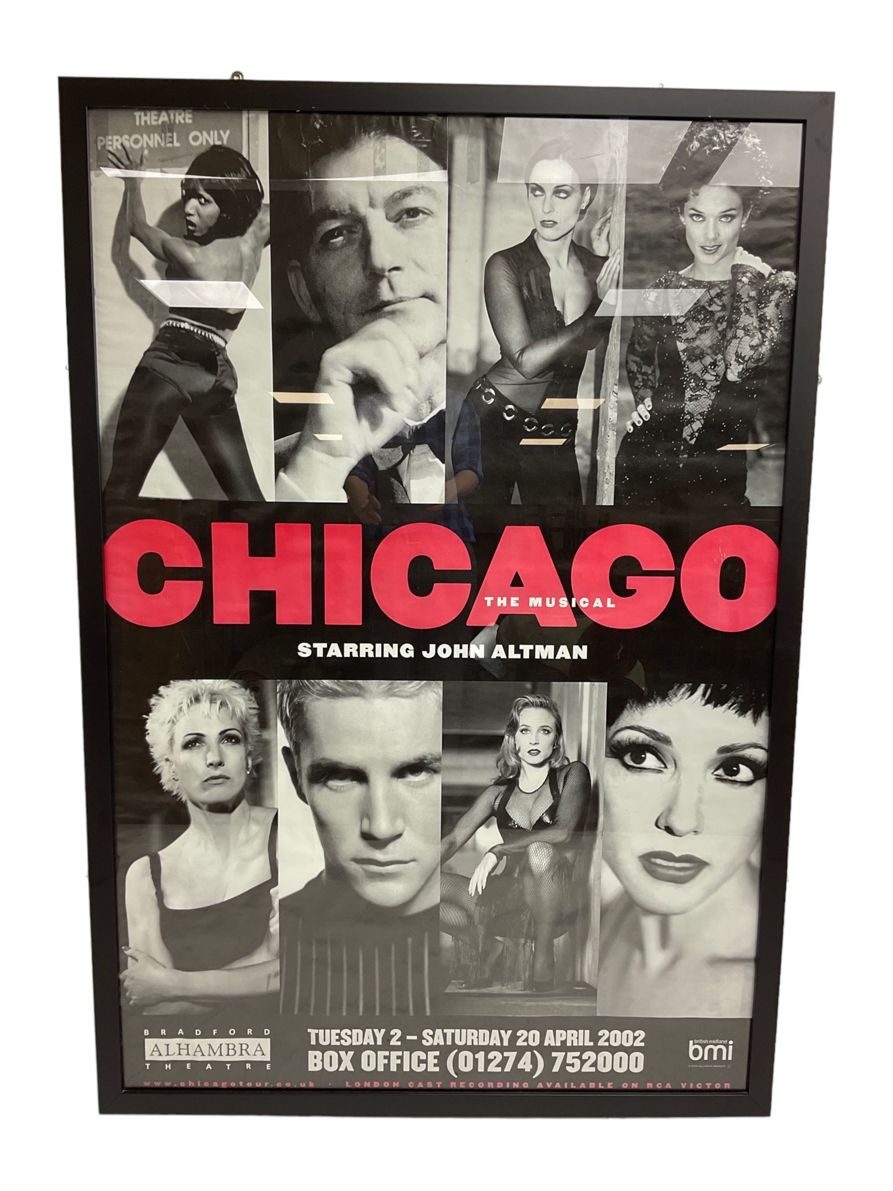 Large original theatre poster for Chicago: The Musical, from The Alhambra Bradford 2002, 149cm x 101cm