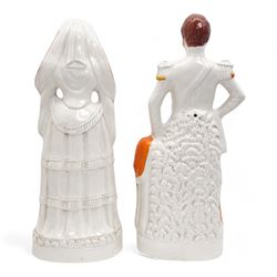 Pair of large Victorian Staffordshire figures modelled as the Duke and Duchess of Edinburgh, H45cm (2)