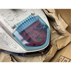 Two 1980s Bluebird Manta Force spaceship playsets - Red Venom and Entire Space Battle Force in one Gigantic Ship; both boxed with instructions.; and quantity of spare figures