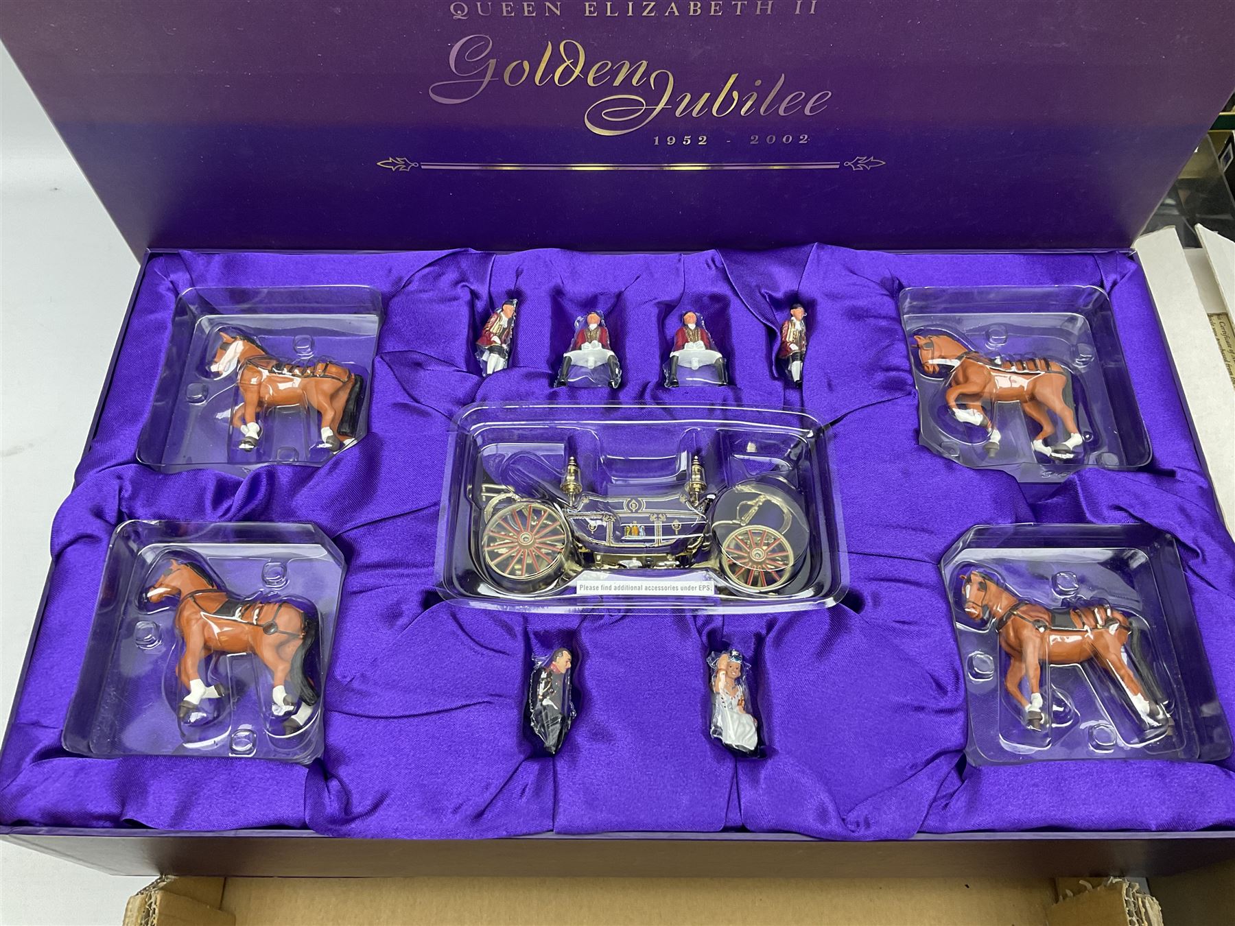 Corgi - Queen Elizabeth Golden Jubilee 1952 - 2002 1:40 scale die-cast model State Landau No. CC09901; boxed; Bburago Mercedes-Benz 500K Roadster 1936; and thirteen other modern die-cast models by Lledo, Matchbox, Cararama, Maisto, Quartzo etc; all boxed (15)