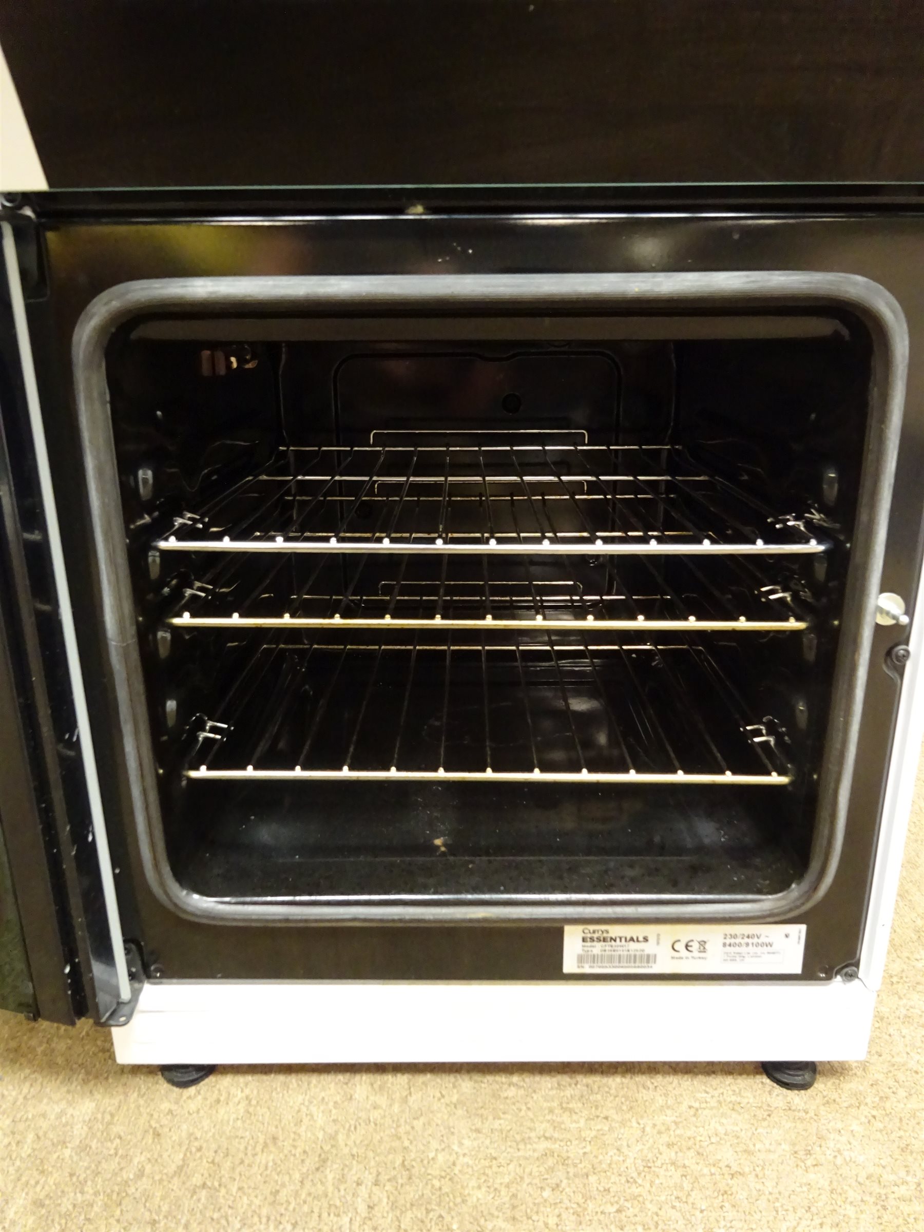 Currys CFTE50W17 essentials electric free standing cooker, W50cm, H91cm