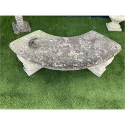 Composite stone curved garden seat - THIS LOT IS TO BE COLLECTED BY APPOINTMENT FROM DUGGLEBY STORAGE, GREAT HILL, EASTFIELD, SCARBOROUGH, YO11 3TX