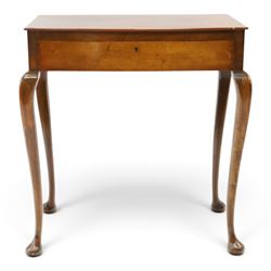 Canteen of plated Elkington Monarchy cutlery in mahogany table stand on cabriole legs W67cm