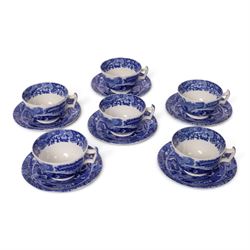 Spode Italian pattern tea service, comprising milk jug, sucrier, eight side plates, cake plate, six cups and saucers