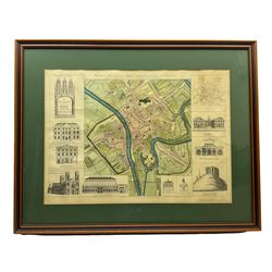 Charles Smith (British 1800-1852): 'A New Map of Yorkshire Divided into Ridings &c', engraved map with hand colouring pub.1818 together with map of plan of city of York max 49cm x 68cm (2) 