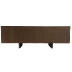 Varaschin - Jordan Italian contemporary stained oak sideboard, rectangular top over four cupboards, with push-latch action