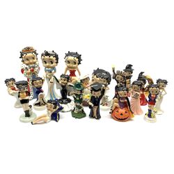 A collection of nineteen Wade Betty Boop figures, comprising Premier Movie Queen, 232/250, Premier Collection Snow Queen, 319/500, Premier Jubilee, 81/500, Bust Moneybank, 180/500, Showtime, 251/750, Lazy Daze, 479/750, Nurse, 153/2000, Biker, 125/750, Superstar, 368/750, St Patrick's, 26/750, Springtime 208/1000, Cheers Ten Years, 36/1250, Halloween Trick Or Treat, 505/1000, Halloween 2002, 73/750, Liberty Figurine, 460/1000, Material Girl, 303/, and Graduate, 233/500, all with accompanying certificates, and three examples without certificates, Rainy Days, Rose, and Trick of Treat 2003.