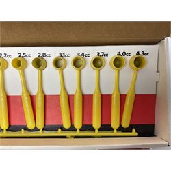 RCBS single station loading press with shell holder and powder funnel; and boxed Lee Powder Measure Kit