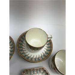 White Star Line, six pieces of porcelain by Stonier & Co. Liverpool, comprising four tea cups, three saucers, jug and three pin trays, registered design no. 117214/324028, printed mark beneath 
