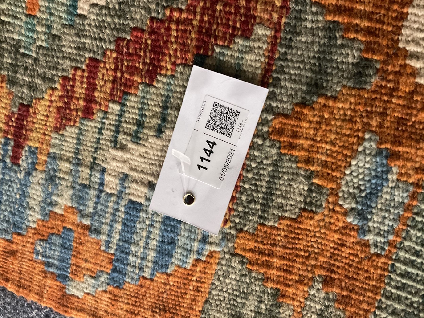 Choli Kilim beige ground runner, repeating border