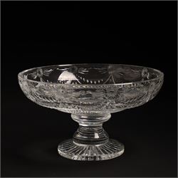 Stuart Crystal Beaconsfield pattern fruit bowl on pedestal foot 30cm