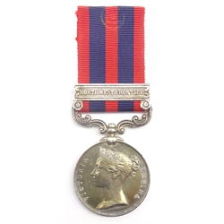 Victorian India General Service 1854 medal awarded to 1452 Pte. W. Clark 3 Batt. Rfl. Bde. with North West Frontier bar