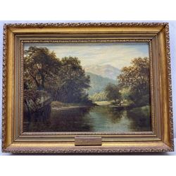 Thomas Spinks (British 1847-1927): Punting on the River, oil on canvas signed and dated 1879, partial title label verso 24cm x 34cm