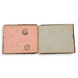 Three 1930s autograph and scrap books, comprising a scrap book documenting the Australian Rugby League team tour of England and France 1937 with newspaper clippings and a collection of signatures in pencil including Wally Prigg, Harry Pearce and Jack Reardon and two autograph books from 1935 and 1936, with signatures including players from St Helens RLFC, Yorkshire Cricket Club, Hull FC, Dewsbury RLFC, Blackpool FC, Salford RLFC, Leeds RLFC, Batley RLFC, Wigan RLFC, Manchester United, Hull Baseball Club, Tottenham Hotspur FC, and assorted entertainment signatures from theatres of the time 