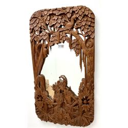 Eastern hardwood carved frame with mirror