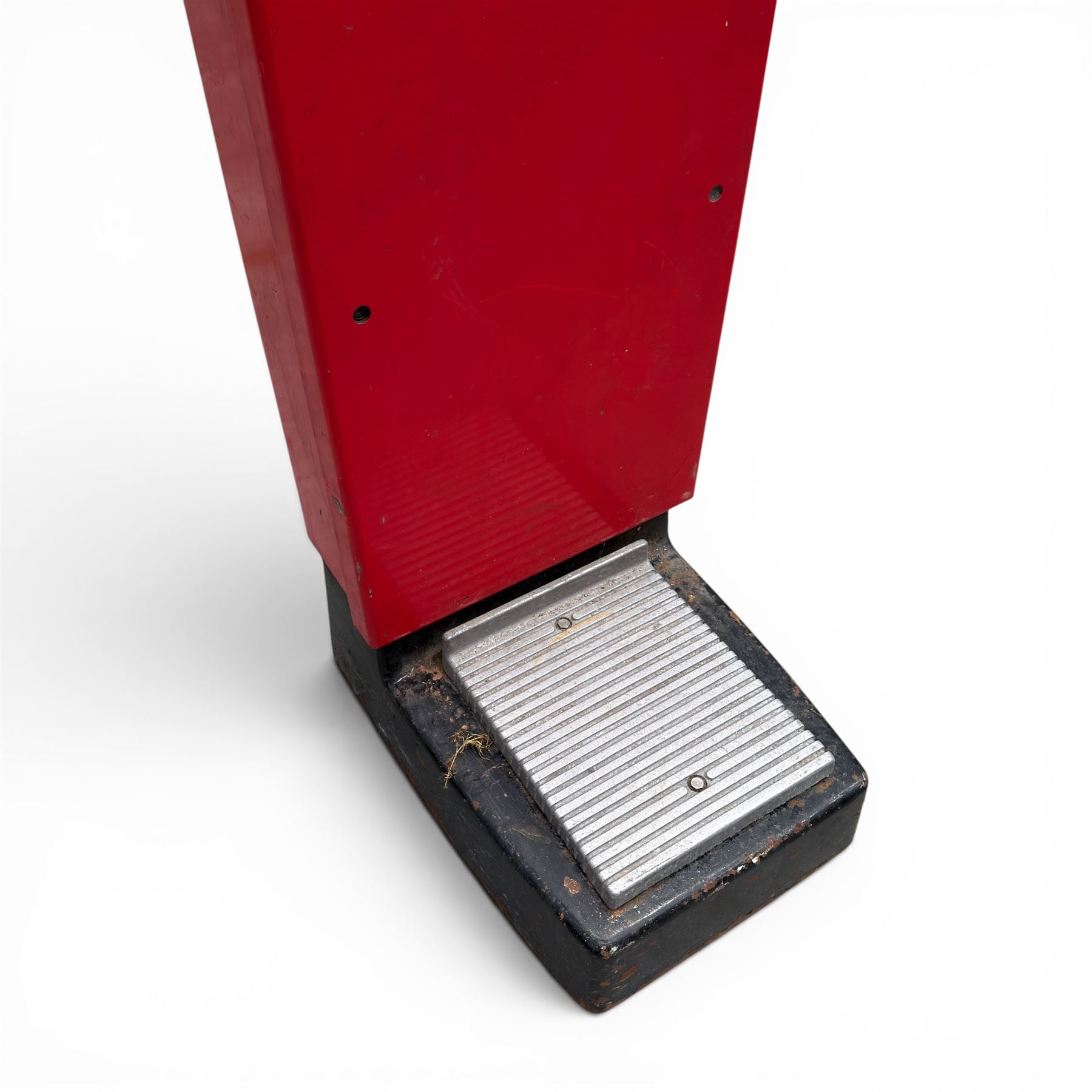 British Automatic Co. Ltd. - mid-20th century coin operated automatic weighing scales, in red finish