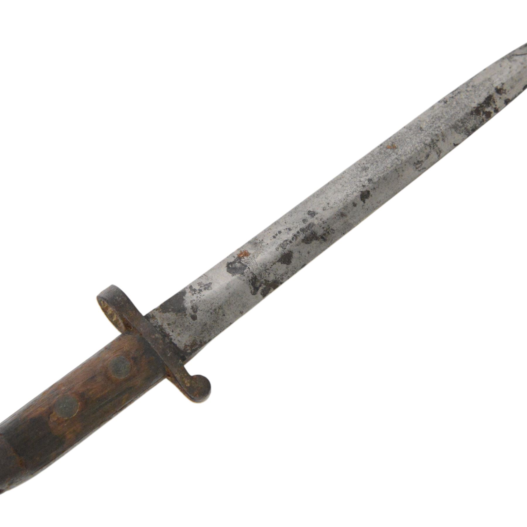 British Lee-Metford bayonet with double edged 30cm blade the ricasso stamped Wilkinson, overall L43cm