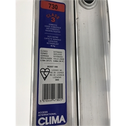  Clima two tier aluminium ladders (closed 310cm, extended 560cm) and small six rung step ladder (2)  