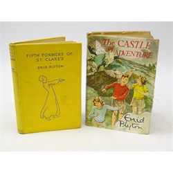  Blyton Enid: The Castle of Adventure. 1946. 1st edition. Macmillan. original pictorial cloth and dustjacket and Blyton Enid: Fifth Formers of St. Clare's. 1945. 1st edition. Methuen. Original pictorial cloth (2)  