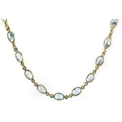 18ct gold and oval topaz link necklace, hallmarked   