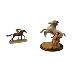 Border Fine Arts Full Stretch, together with Boarder Fine Arts Urban Badger, Cotswold Studio Arts Rearing Shire and other composite figures 