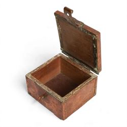 John Pearson  (British, 1859-1930) for Newlyn - Arts & Crafts copper box with central Hart motif, , wood interior, signed JP to the reverse, H8cm, D12cm 