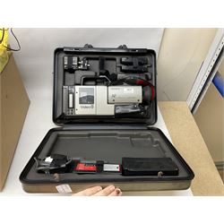 Cased Sony 'Trinicon' HVC-200P video camera, Sony Betamax portable video cassette recorder, cased Sony Video 8 CCD-V100E video camera, Sony SL-F1UB portable video cassette recorder, two Sony AC power adaptors etc