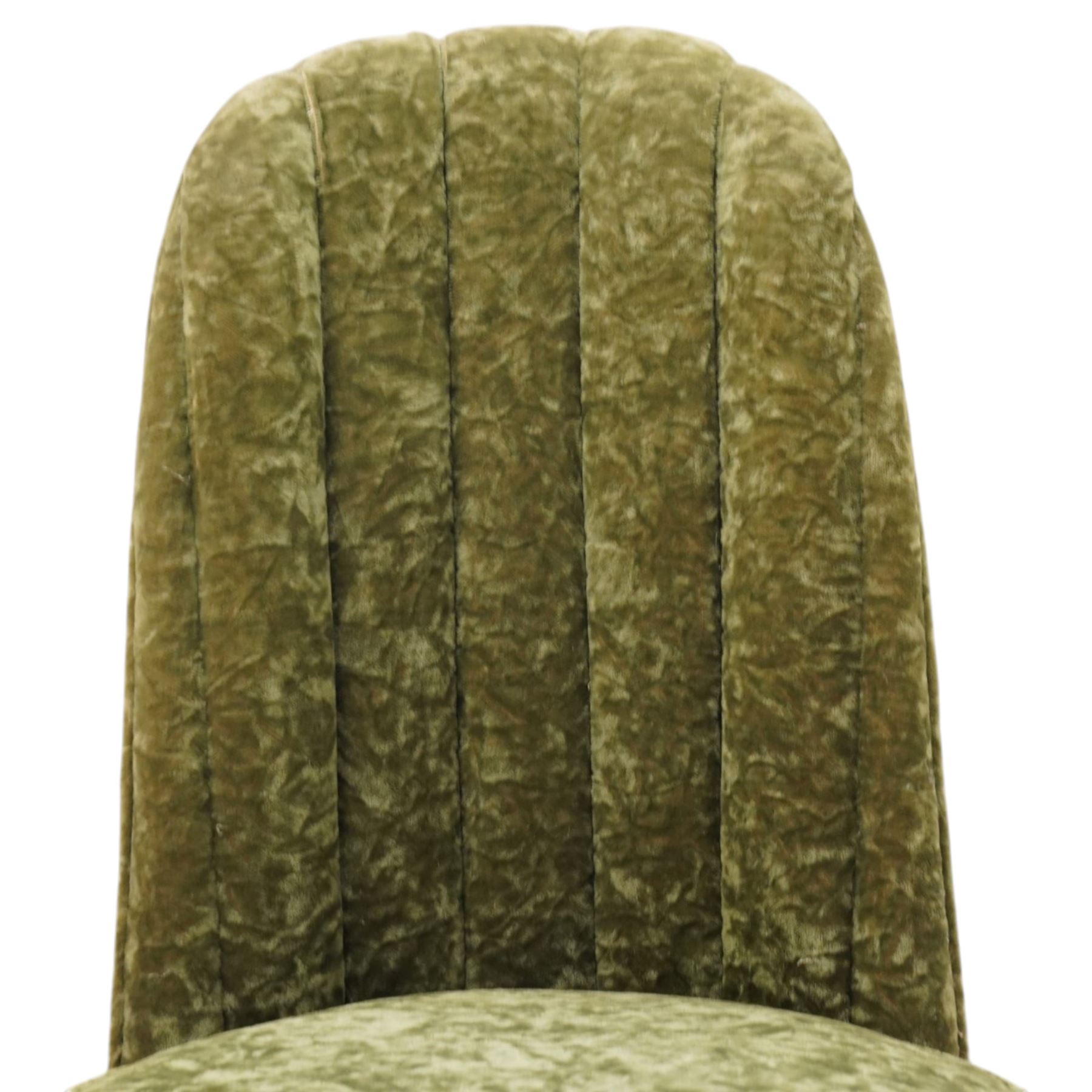 Art Deco mid 20th century bedroom chair upholstered in green crushed velvet