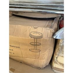 Job lot of American diner furniture, including stools, stainless steel tables, Set of six of american diner style two seater leather diner benches and other - THIS LOT IS TO BE COLLECTED BY APPOINTMENT FROM DUGGLEBY STORAGE, GREAT HILL, EASTFIELD, SCARBOROUGH, YO11 3TX