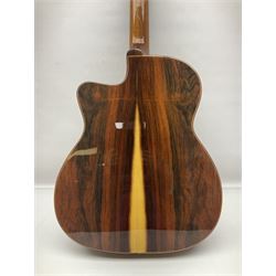 Spanish Gitano Manuel Rodriguez EMC1 Maccaferri acoustic guitar, c2000, the cedar top with D-hole, L98cm overall; in lightweight hard carrying case.