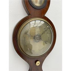 Early 19th century mahogany five dial banjo barometer by ‘J. Dee, Skipton’