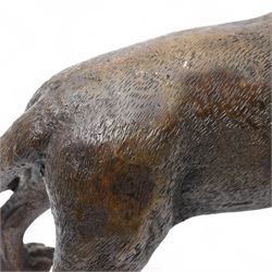 Leonardo - Large 20th century bronze figure of a Staffordshire Terrier L43cm