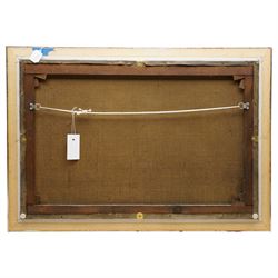 Frank Hider (British 1861-1933): Lake Landscape with Swans, oil on canvas signed and dated 1894, 50cm x 75cm