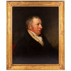 English School (19th Century): Portrait of 'Christoper 'Kit' Wilson', oil on canvas unsign...