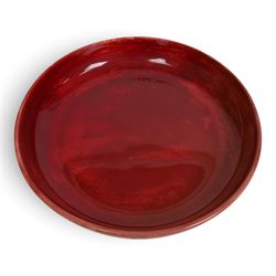 Bernard Moore flambe bowl, signed beneath, D37cm