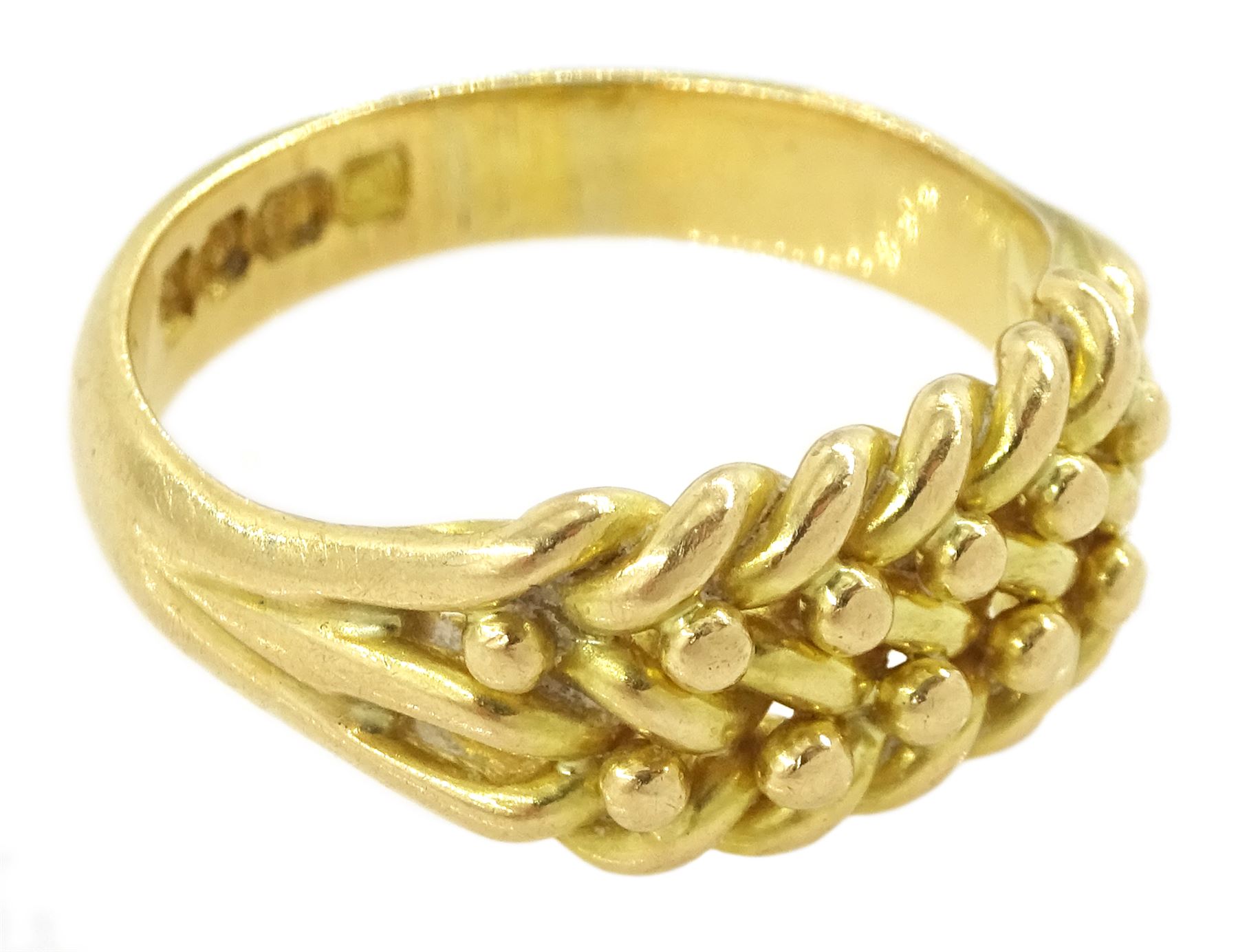 Edwardian 18ct gold keepers ring, London 1902