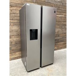 Samsung RS68N8320S9 American style side by side fridge freezer, non plumbed ice and water dispenser. Serial no. 05NT4EBN800405K, August 2020.