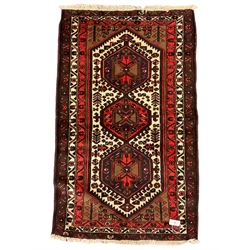 Small Turkish red and brown ground rug