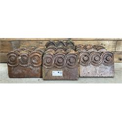 Twenty six Victorian terracotta edging tiles