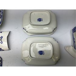 Burgess and Leigh Middleport pottery dinner wares decorated in the ‘Milford’ pattern, to include lidded tureens, graduated meat plates, dinner plates etc 