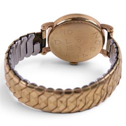 Smiths Deluxe gentleman's manual wind wristwatch, Birmingham 1960, the back case with personalised engraving, on expanding gilt strap, boxed