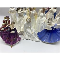 Large collection of Royal Doulton figures, including Ninette HN4717, Sara HN4720, Georgia HN5188, Joy HN3875 etc 
