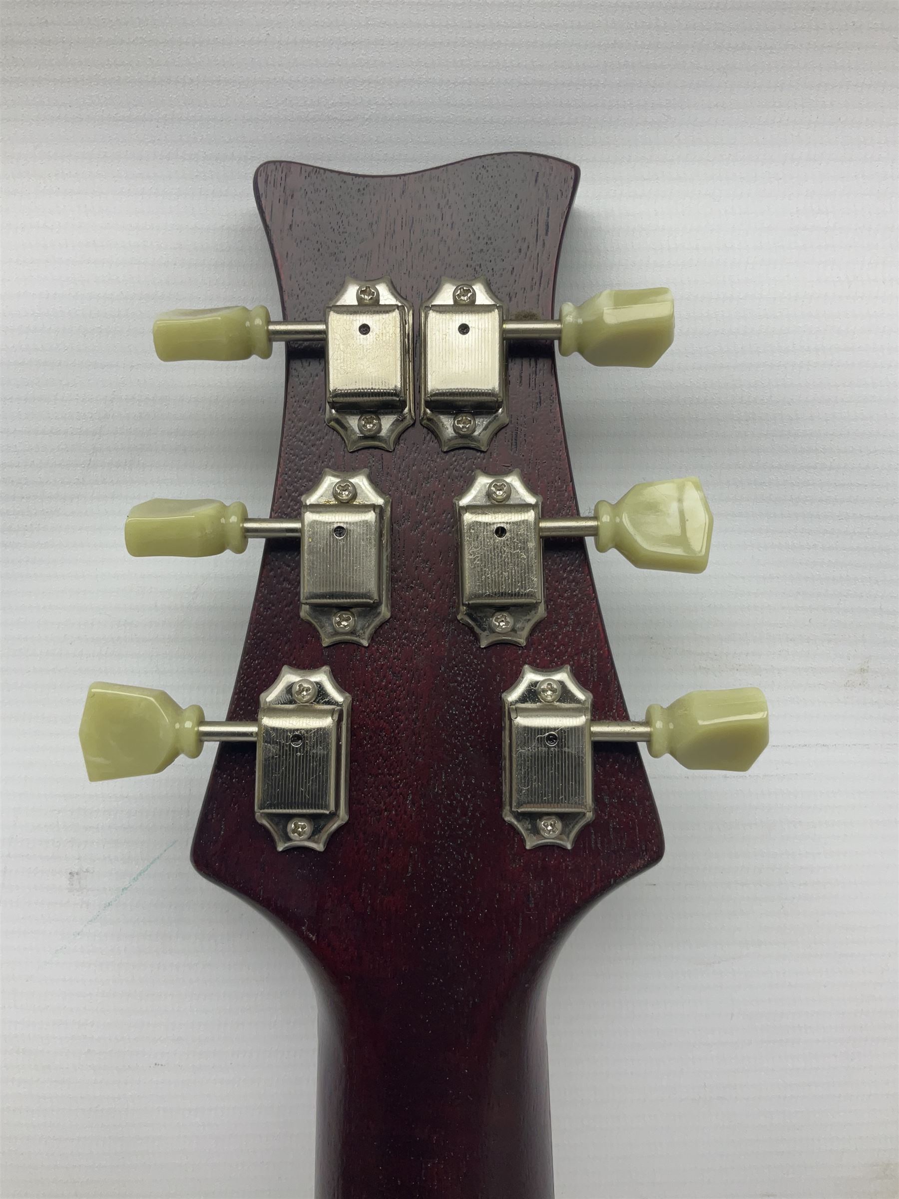 British hand-made mahogany electric guitar by 'JJ' luthier Dan Macpherson c2012 L95cm; in FX lightweight carrying case