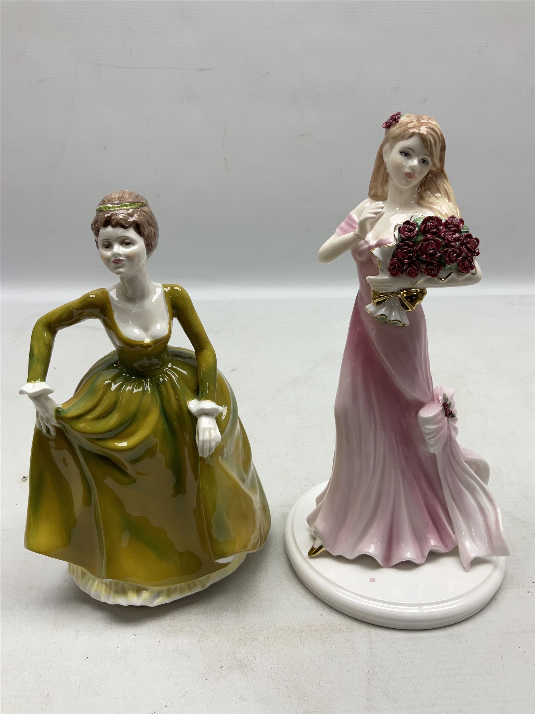 Ten Coalport figures, to include Language of Flowers, Marilyn, Token of Love,  I'll never forget you etc