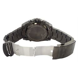 Bulova Precisionist 300 meters gentleman's stainless steel chronograph quartz wristwatch, Ref. 98B229, on original stainless steel strap with fold-over clasp