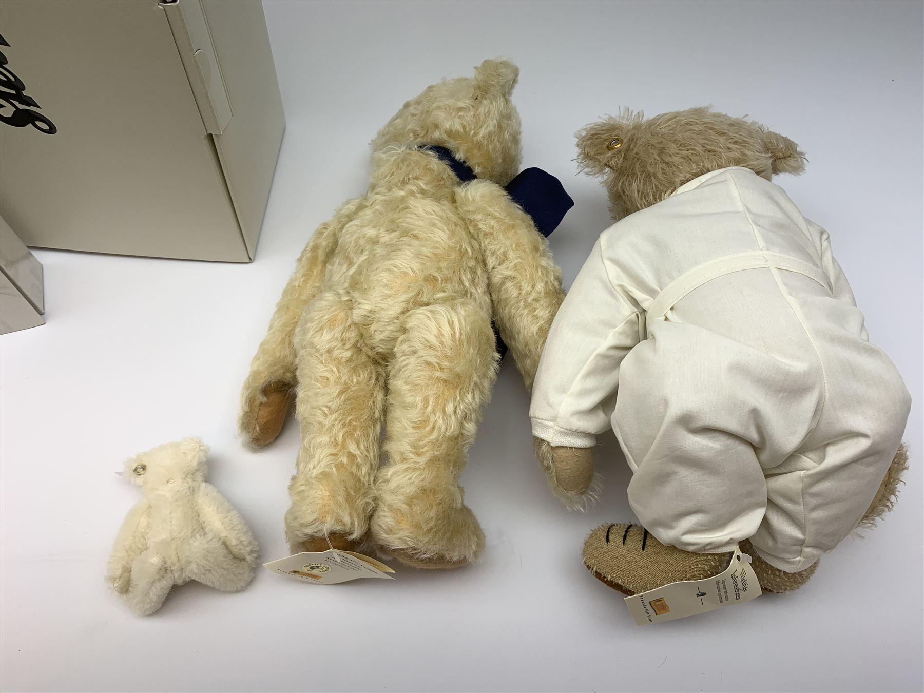 Steiff - limited edition 'Racing Driver' teddy bear wearing overalls with BMW and other logos and tag No.1813/2002, H13