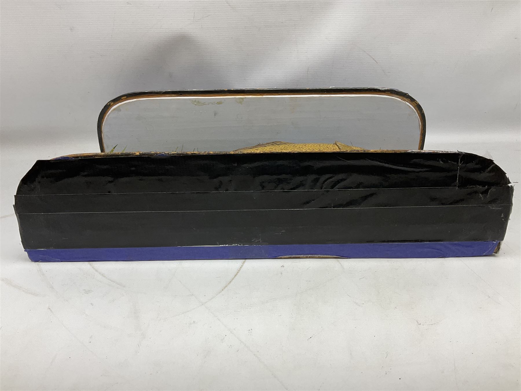 Taxidermy: Grayling (Thymallus thymallus), preserved by John Cooper & Sons, 28 Radnor Street, St Luke's, London, skin mount set above a pebbled river bed with reeds and grasses, set against blue painted back drop, with inscription 'Grayling caught by Rev R.S. Ricketts at Kirkham Bridge Sept 14th 1895, artificial fly - single hair' L57cm H29cm 